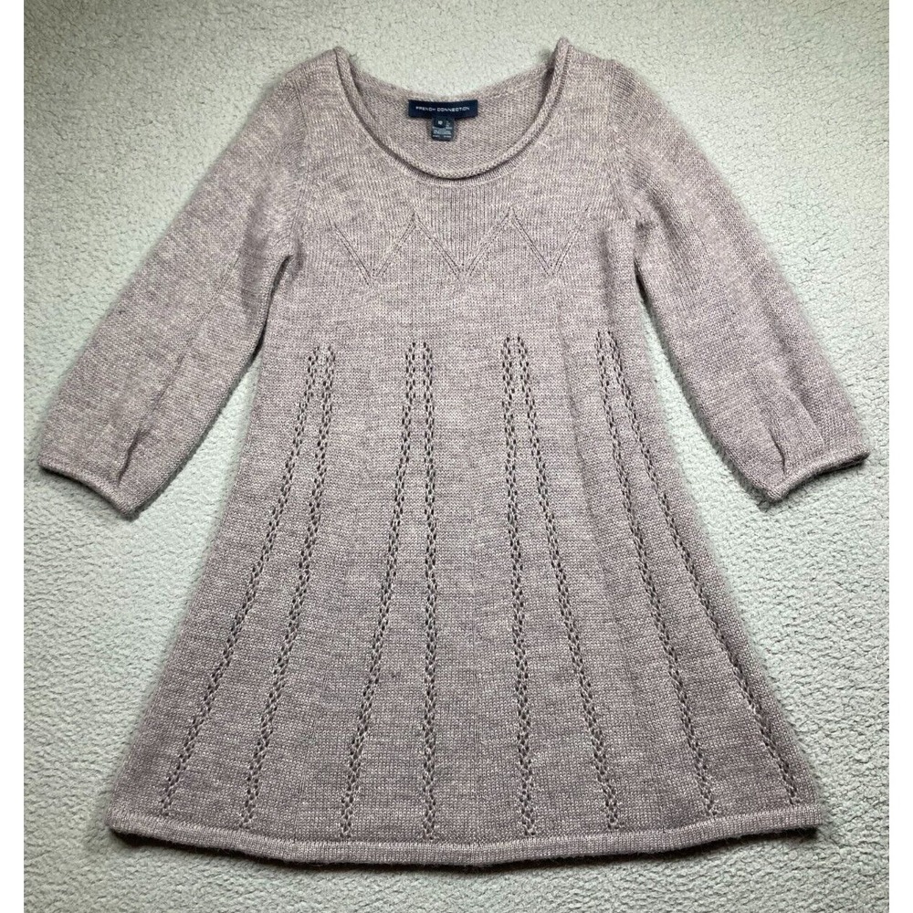 French Connection Sweater Women's 10 Gray Wool Alpaca Blend Tunic/Dress